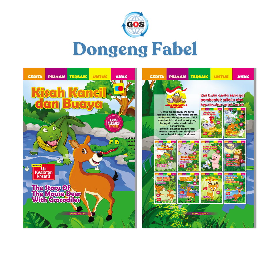 Dongeng Fabel Kisah Kancil Dan Buaya Dwi Bahasa / Buku Cerita Anak Indonesia