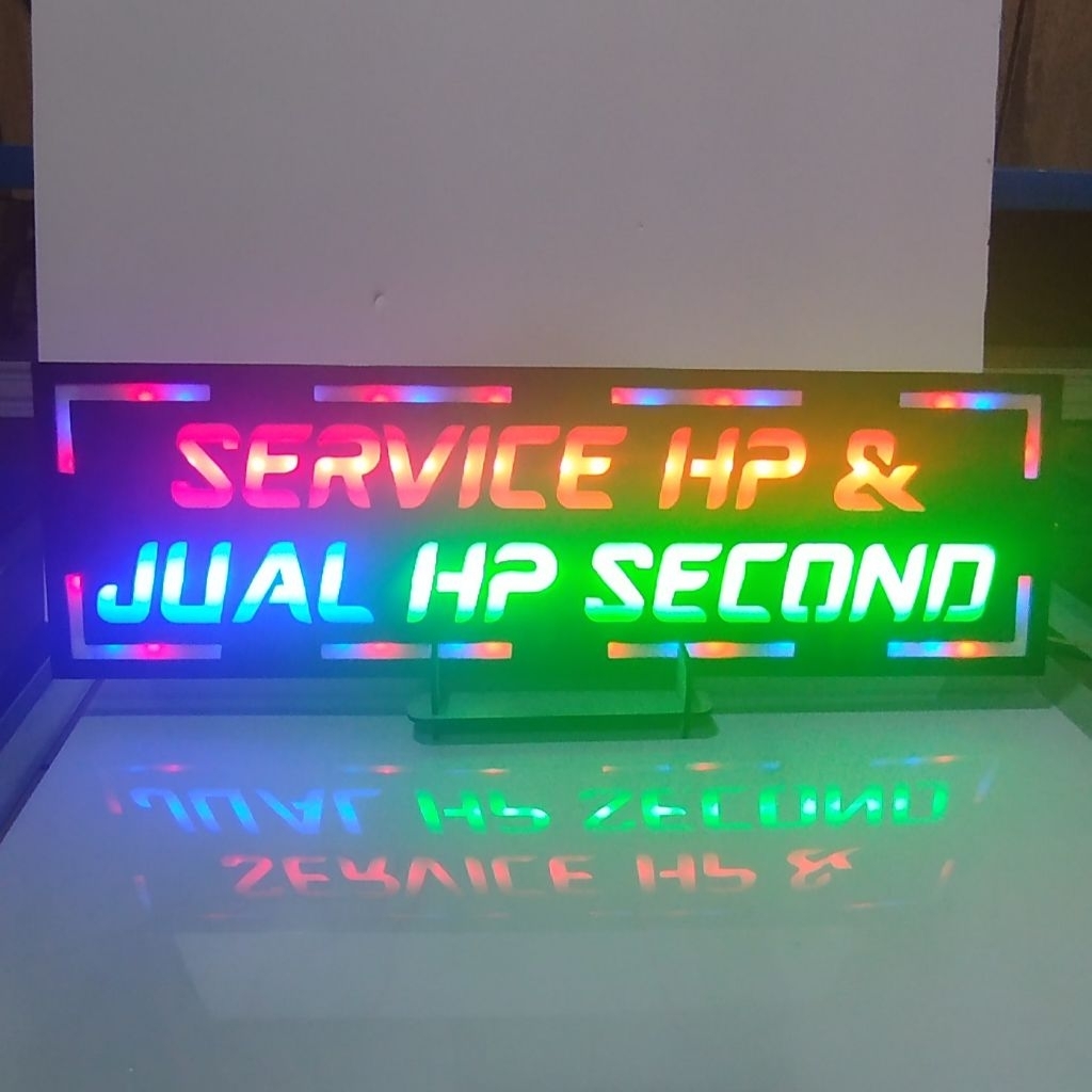 LAMPU TULISAN TERIMA SERVIS & JUAL HP SEKEN