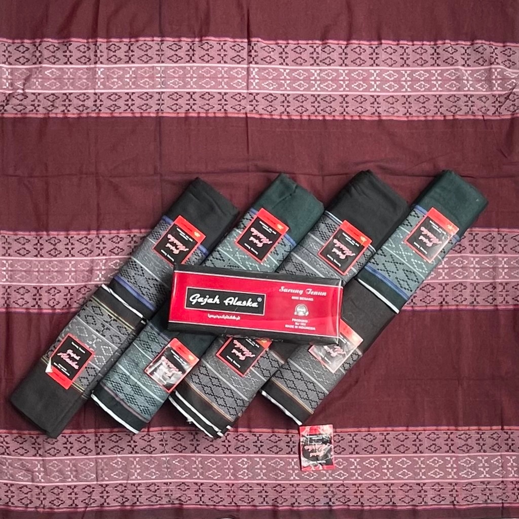 BESTPROMO Sarung Gajah Alaska Motif 3 Baris Termurah Dewasa Souvenir Haji Oleh oleh Umroh