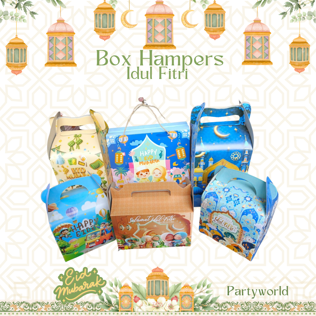 Box Hampers Idul Fitri 1pcs | Box Hampers Lebaran Kemasan Idul Fitri |  Gable Box Hampers Lebaran
