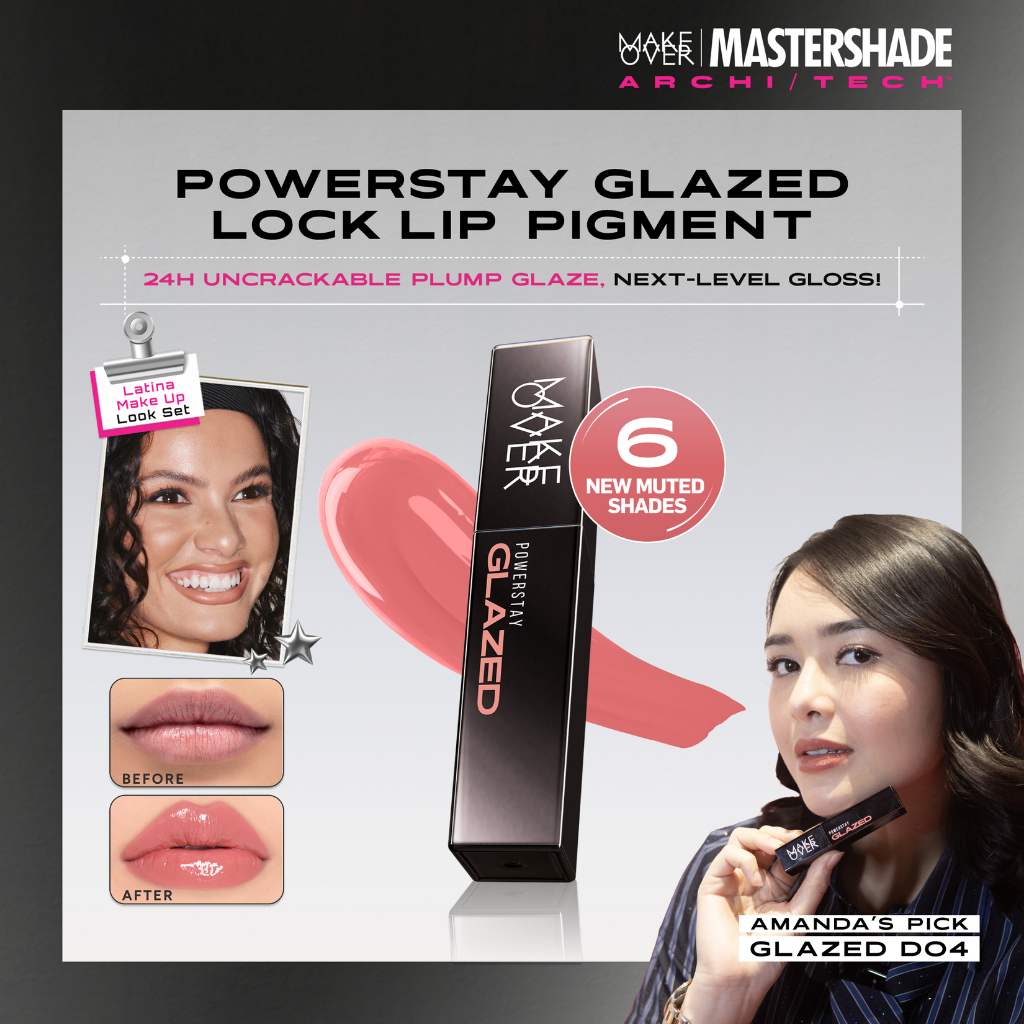 [ SPECIAL PRICE ] MAKE OVER Powerstay Glazed Lock Lip Pigment - Plump Glazed Next Level Lip Gloss Li