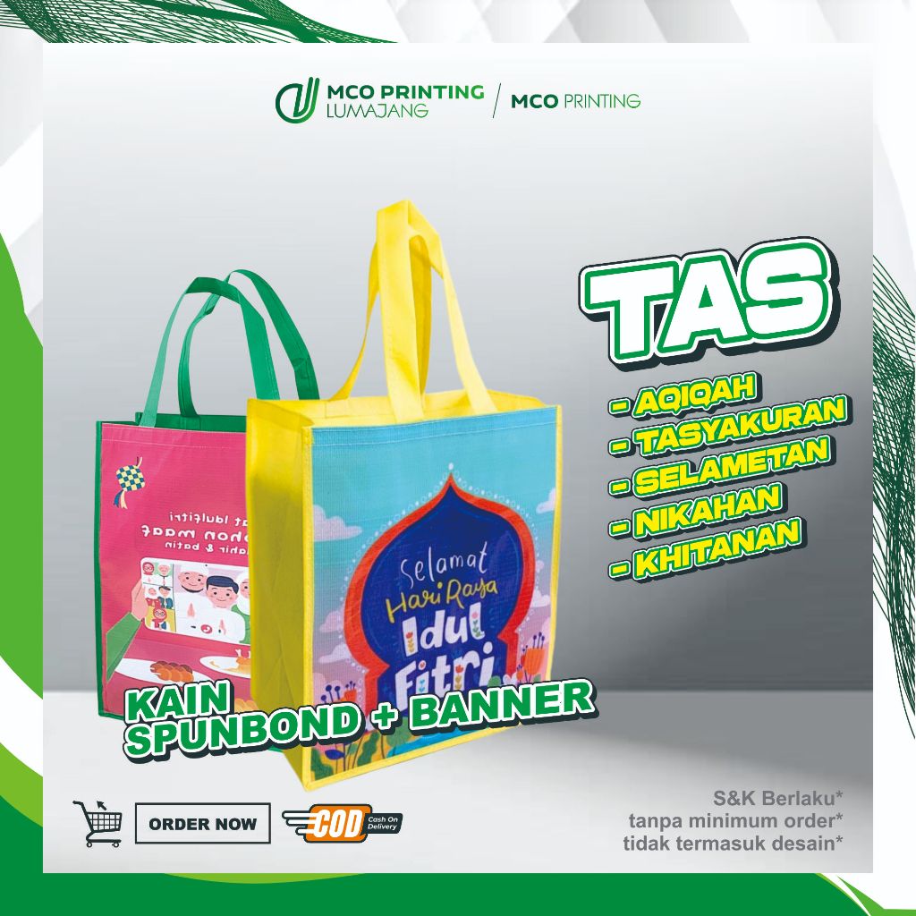 Tas Spunbond Banner/ Tas Spunbond Sablon/ Goodie Bag Hajatan/ Spunbond Tas Syukuran/ Tas Aqiqah