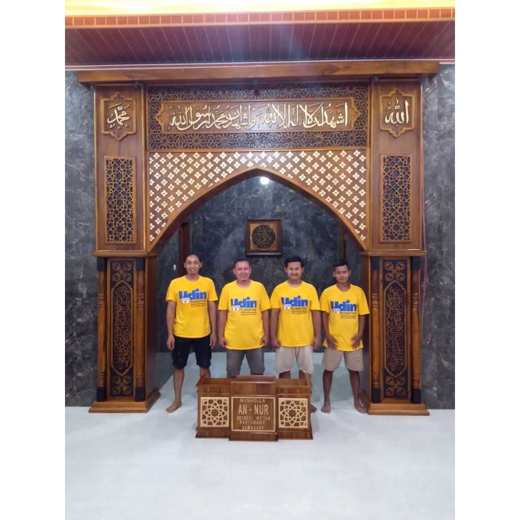 Mihrab Masjid Kayu Jati Ukiran Jepara Mewah Model Klasik Elegan Furniture Jepara