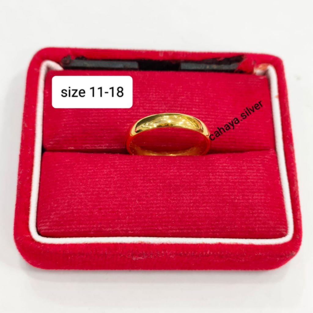 Cincin Polos Atau Cincin Kawin Perak Asli 925 Lapis Emas