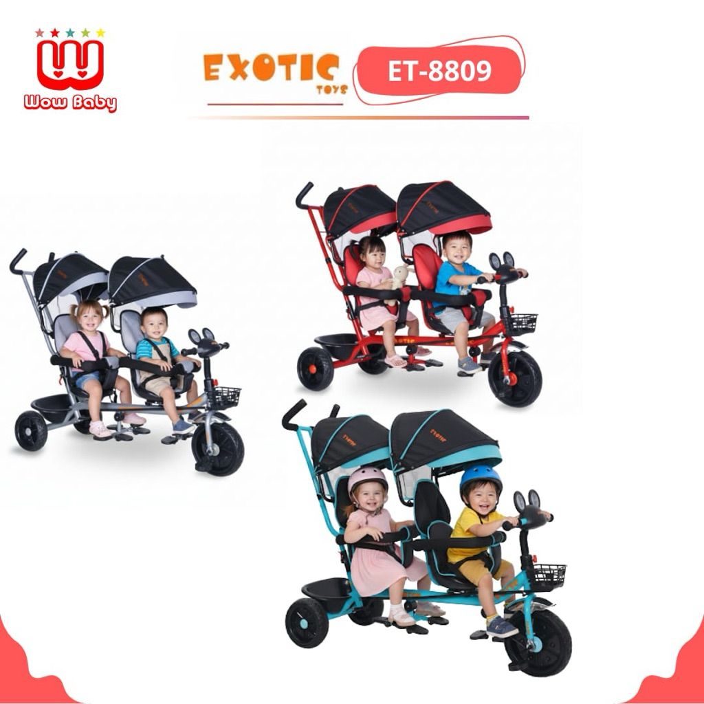 EXOTIC TRICYCLE ET-8809 ( TWINS ) Sepeda Anak