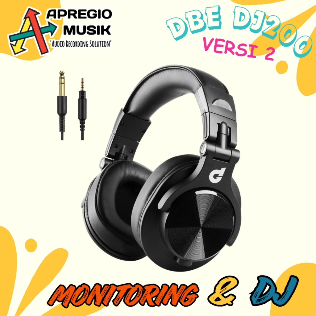 dbE DBE DJ200 DJ 200 V2 Versi 2 High Quality DJ Headphone for monitoring recording and DJ production