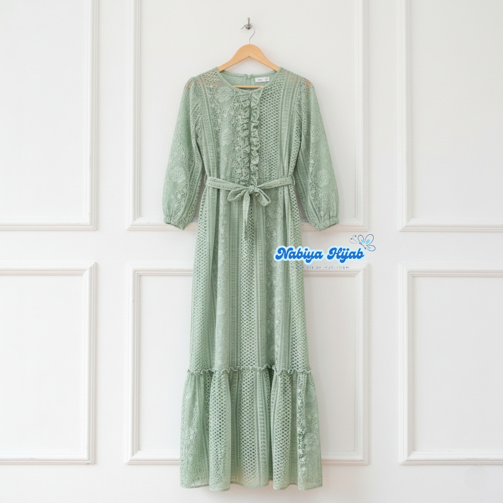 S M L XL XXL  5L Zizara Gamis Dress Brukat Furing Satin Kondangan Wanita Muslim Mewah Jumbo Ld 140 1