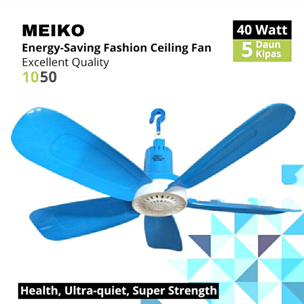 HELI FAN CEILING FAN KIPAS ANGIN GANTUNG MEIKO MK-1050 40 watt 5 Baling Sayap
