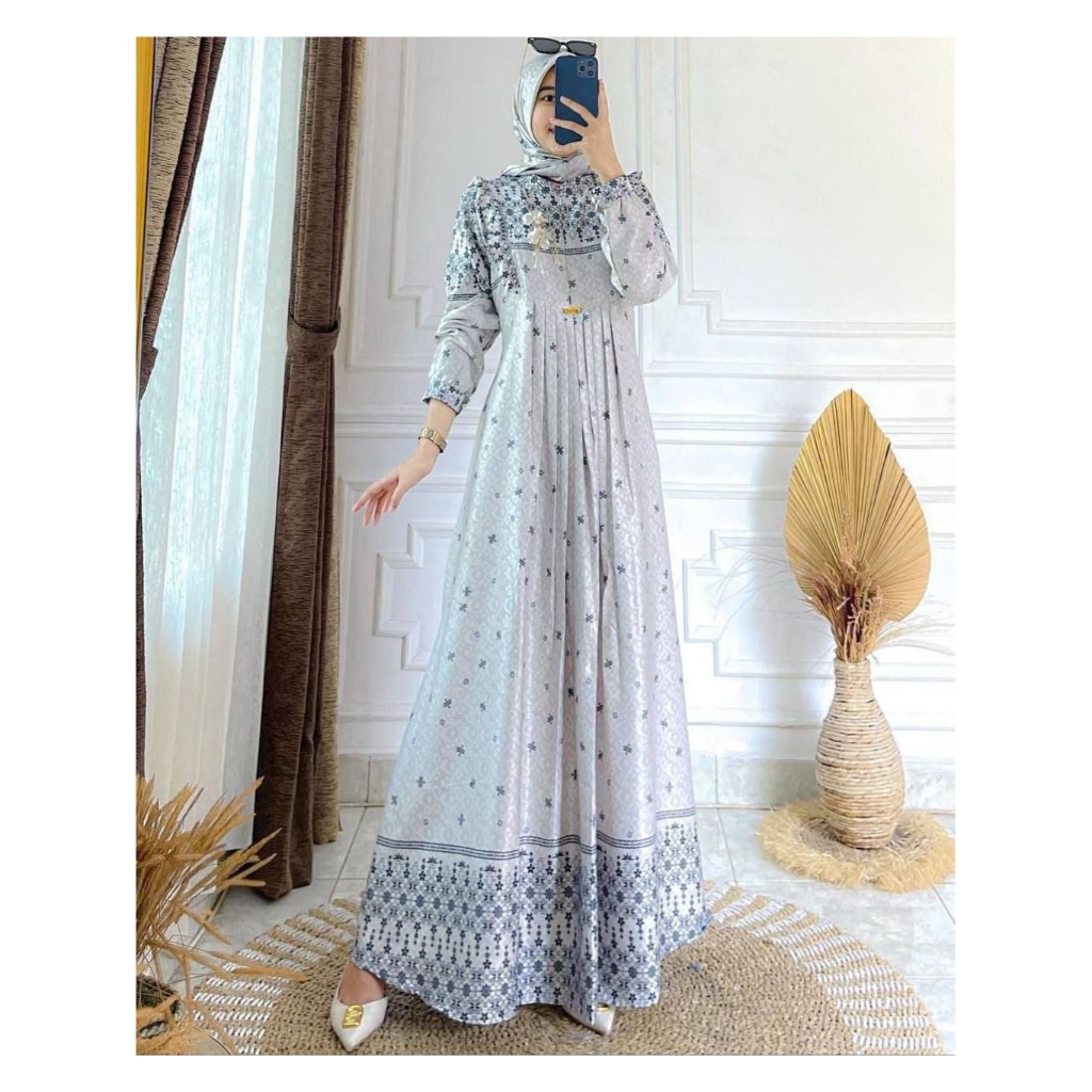 KHALISA SET HIJAB GAMIS HIJAB SILK DIOR ORIGINAL GAMIS PREMIUM SILK GAMIS LEBARAN RAYA FITRI GAMIS K