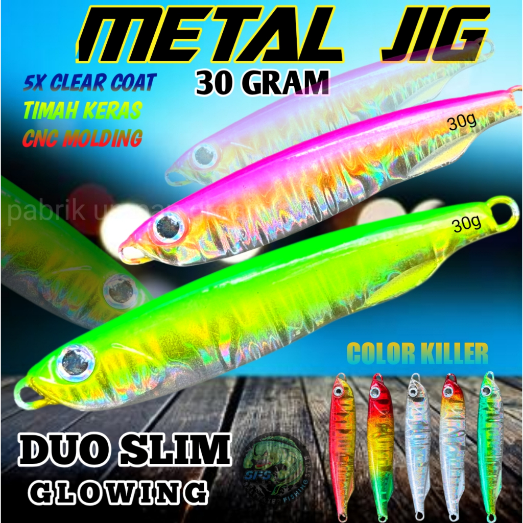 Umpan METAL JIG 30 GRAM micro jig 30gram metal jig non gid umpan pancing duo slim assist hok lure DS