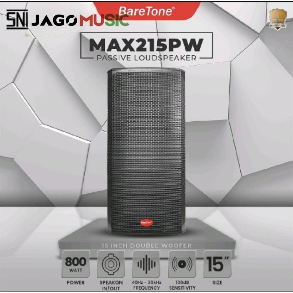Baretone Speaker Passive Kayu MAX215 PW Double Woofer 15inch Speaker Baretone MAX 215PW Perbiji