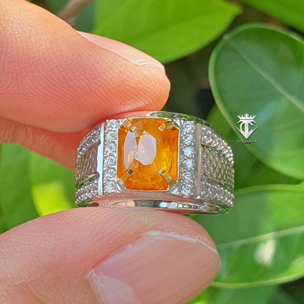 Batu Permata Natural Pineapple Yellow Sapphire Yaqut Tanzania 2.04 Ct CGL Memo