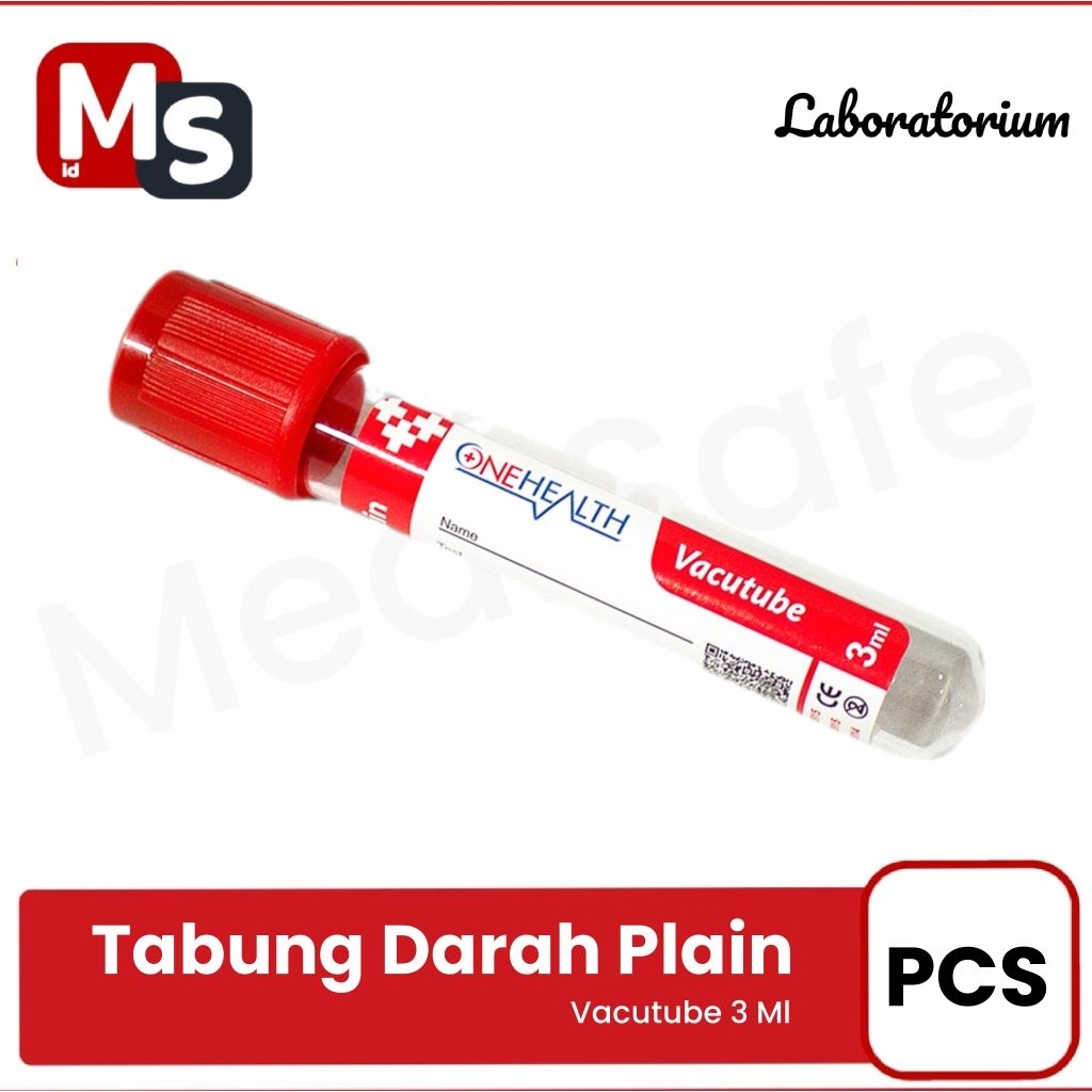 Vaculab Plain 3 Ml Tabung Sample Darah Vacutainer Vacutube / Pcs M10