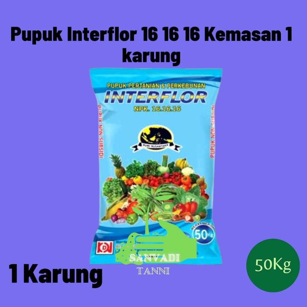 Pupuk NPK interflor 161616 1Karung(50kg)Kemasan Pabrik Bisa COD