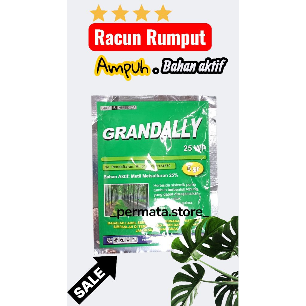 racun rumput saset grandally herbisida sistemik bahan aktif metsulfuran