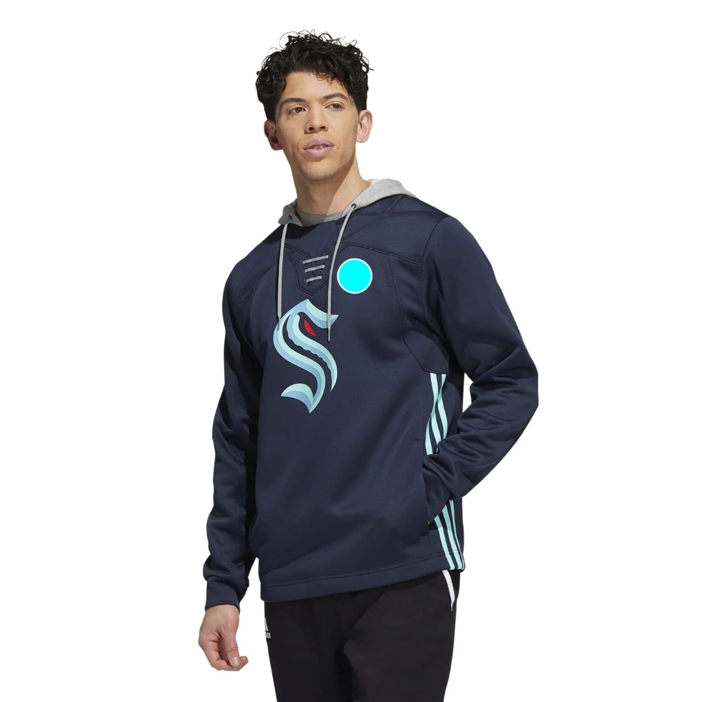 Mix Hoodie ADDS Sweater Seattle Kraken Washington Capitals Navy Tie Dye Skatelace Hoody Sweatshirt L