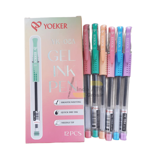 1 Kotak Isi 12 Pcs Pena Gel YOEKER YK-08A