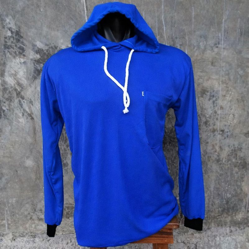 Kaos Basahan Kerja, Kaos Polos Lengan Panjang Kupluk tudung Topi ada Saku Kantonya,