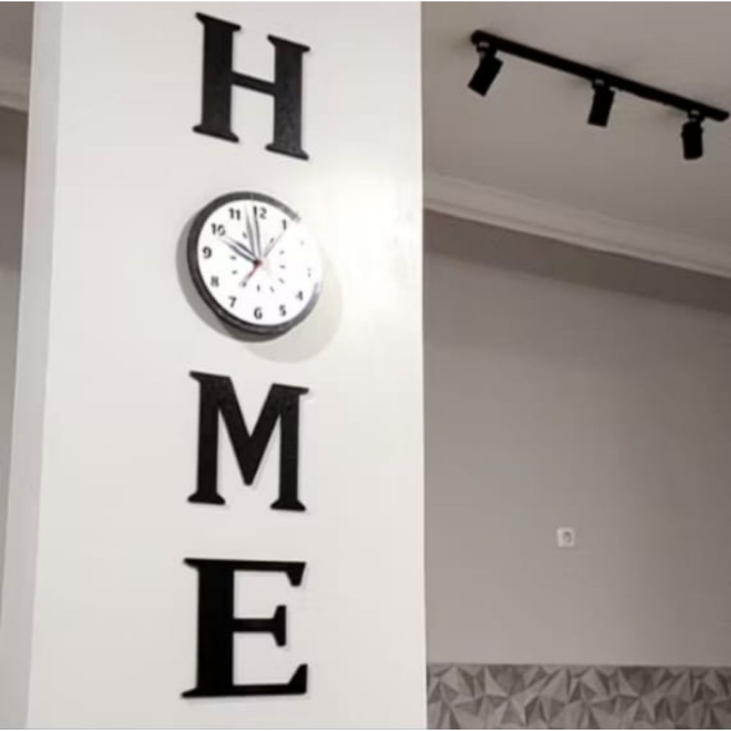 Jam Hiasan Dinding Modern Abjad HOME