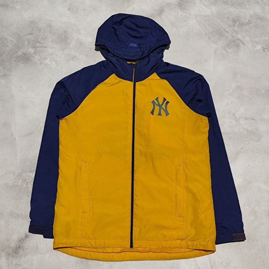 Jaket windbreaker mlb Yankees kuning navy