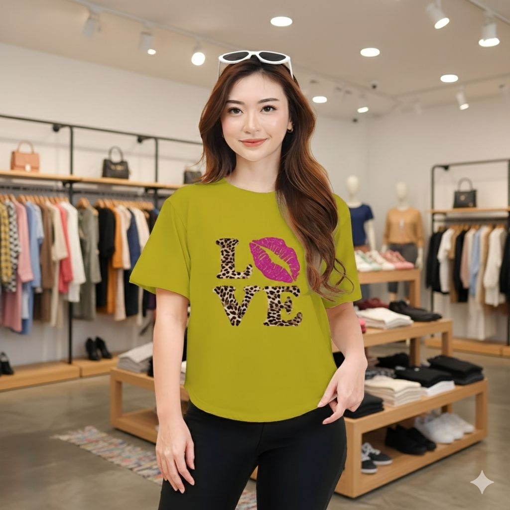 Koas oblong oval wanita/atasan wanita/kaos oblong oval lengan pendek wanita/atasan wanita kekinian/k