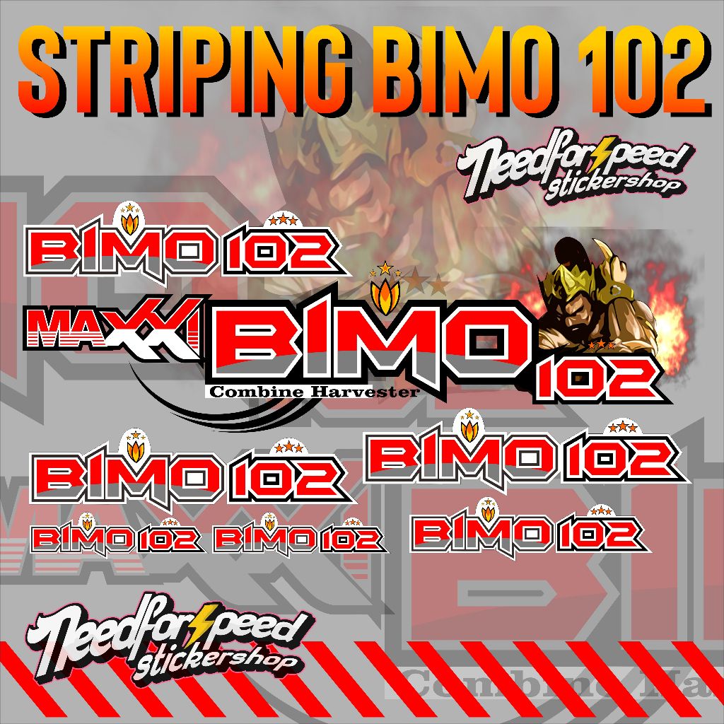 Stiker Bimo Maxxi Bimo 102 110 102SS Combin Harvester Anti Gores