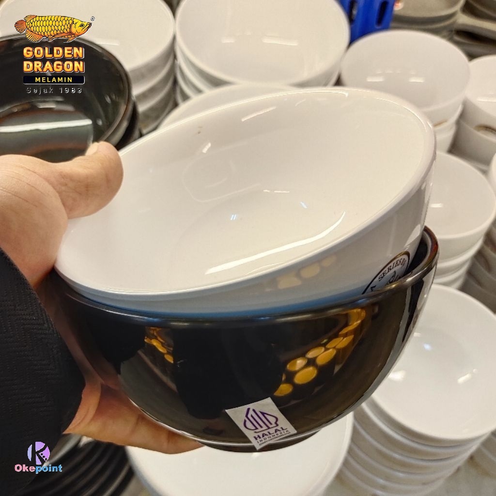 Mangkok Sup 6 Inch Melamin Golden Dragon W5906 Original Premium