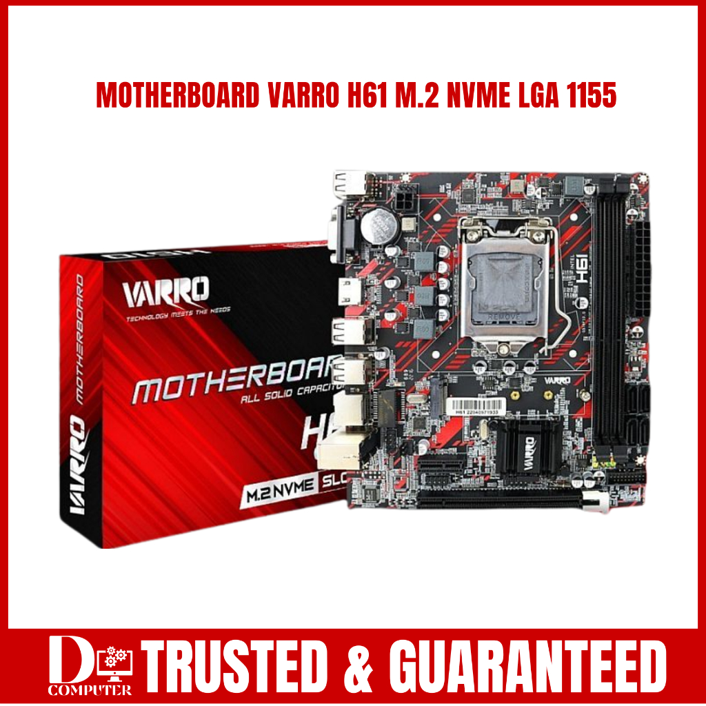 Motherboard Varro H61 Plus Lga 1155 Chipset B75 Usb 3.0 Support M.2 Nvme Original Garansi Resmi 2 Ta