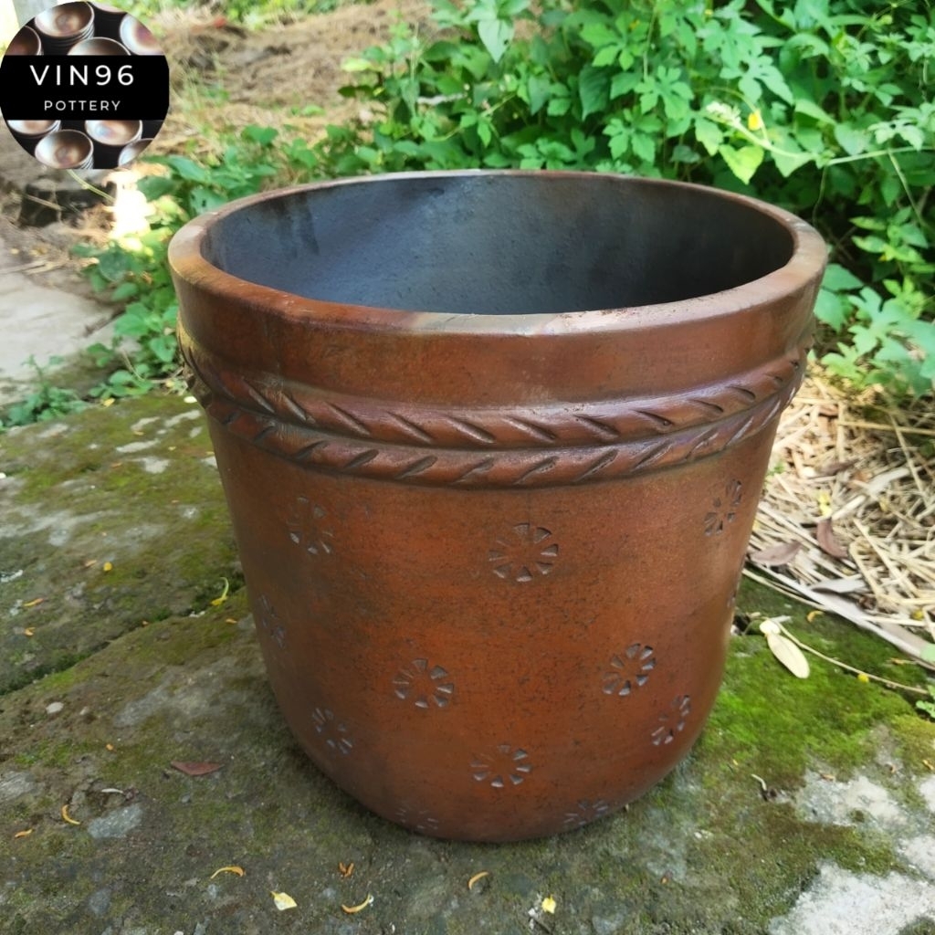 Pot bunga D30cm gerabah tanah liat