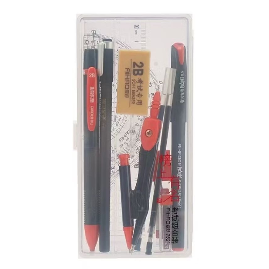 (1 Set) Aihao Math Set 7521 Lengkap/Aihao Jangka Set/Math set Jangka
