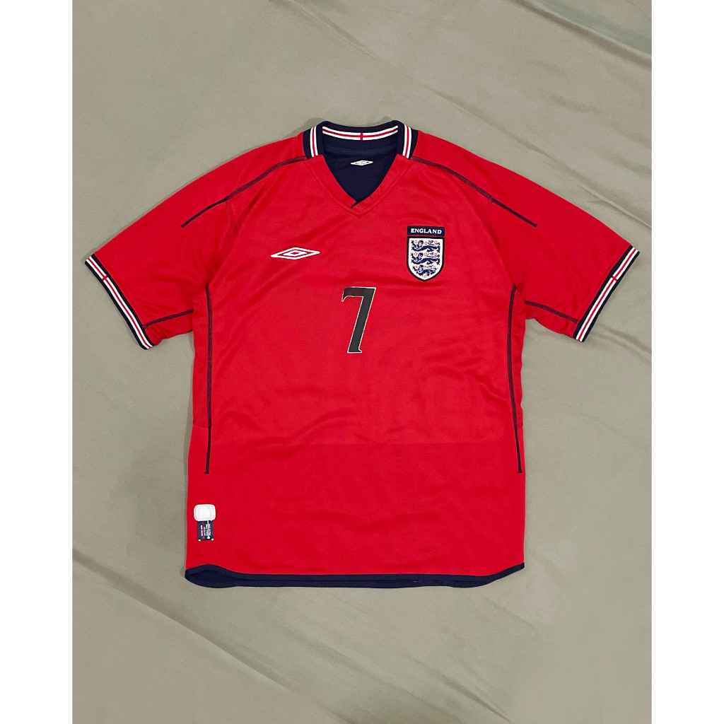 Original Umbro England Away Kit 2002 2003 2004 Jersey Bola Vintage Number Set 7