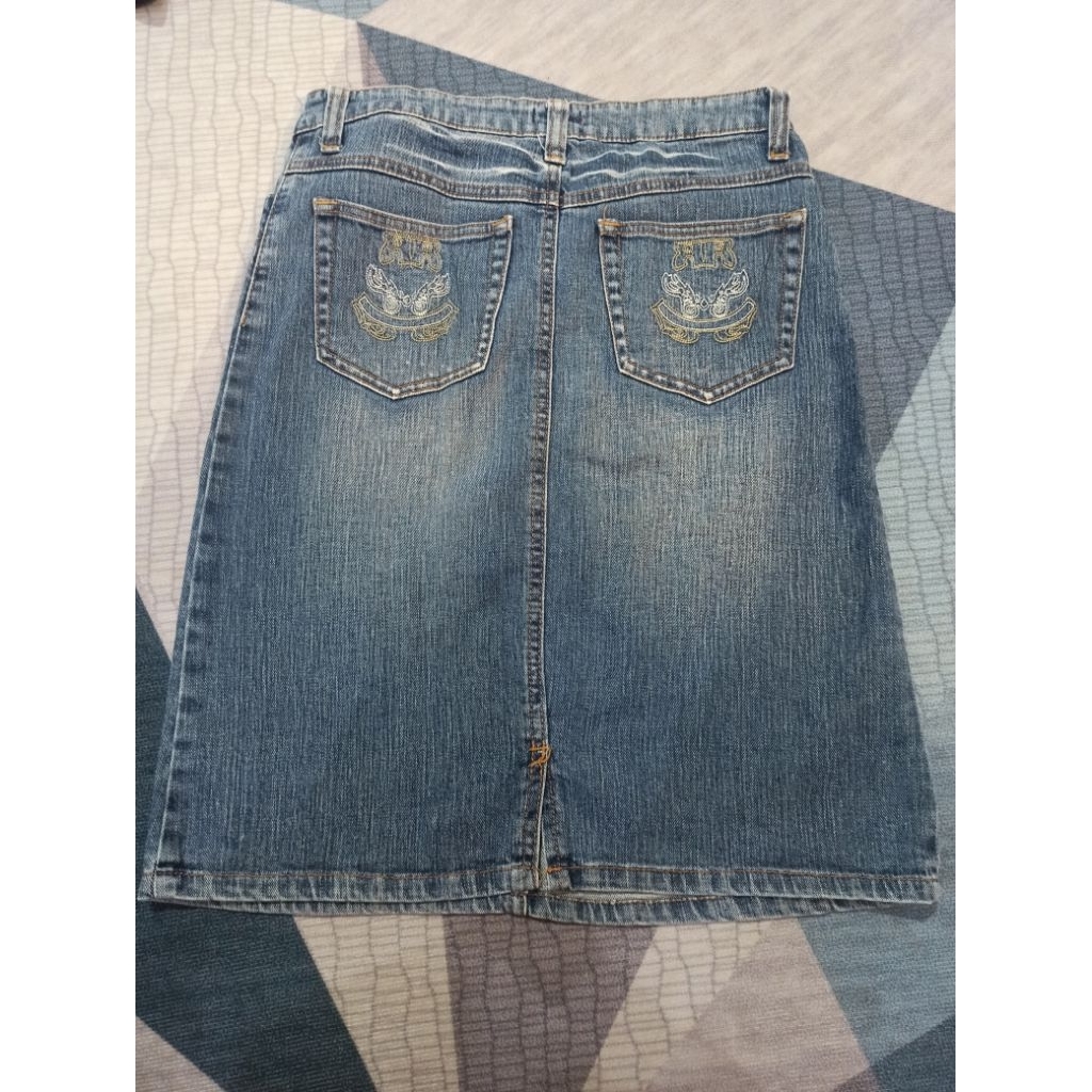 Rok Denim Bawahan Jeans Jins Span Pendek Mini Stretch Size 30 PL Purbalingga Perempuan Wanita Cewek
