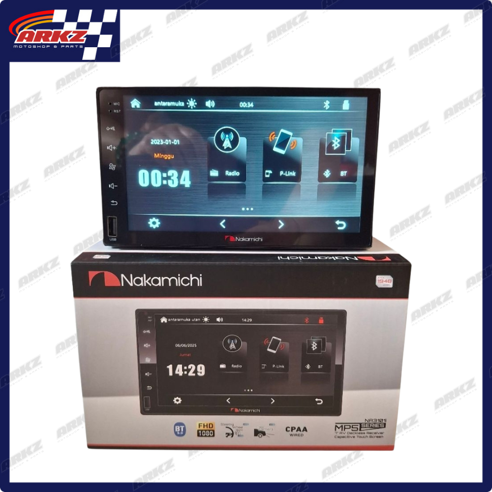 Doubledin Nakamichi 7 Inch NR 3101i Deckless Autolink Apple Android Auto Headunit Video Audio Mobil