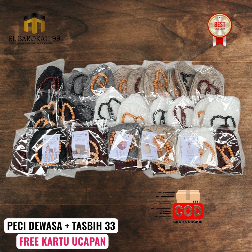 ELBAROKAH99 ( GROSIR ISI 10 PCS ) PECI SONGKOK KOPIAH MADINAH JARING| PECI JARING MADINAH PUTIH || P