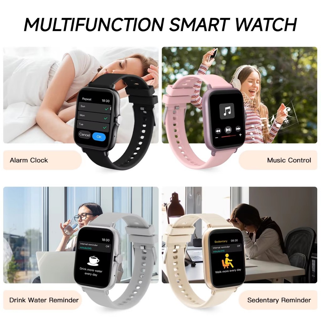 BESTPROMO LIGE SmartWatch Pria Asli Wanita Olahraga IP67 Waterproof Fitness Kesehatan Monitor Detak