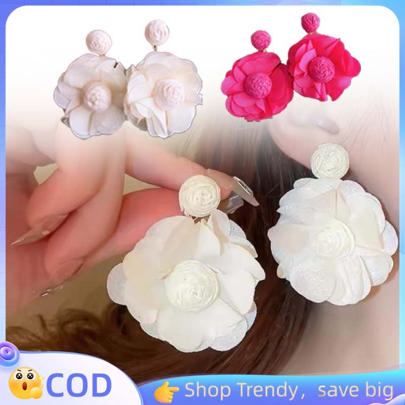 Anting Mawar Anting Bunga Putih Anting Tusuk Bunga Anting Bunga Gede