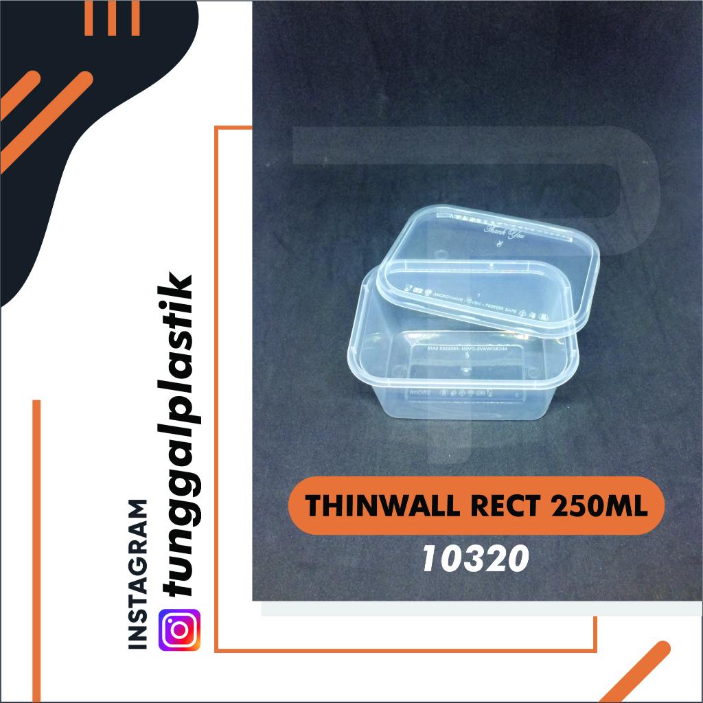 Thinwall Rectangle 250ml Victory isi@25set +Tutup / Food Container Kotak 250ml