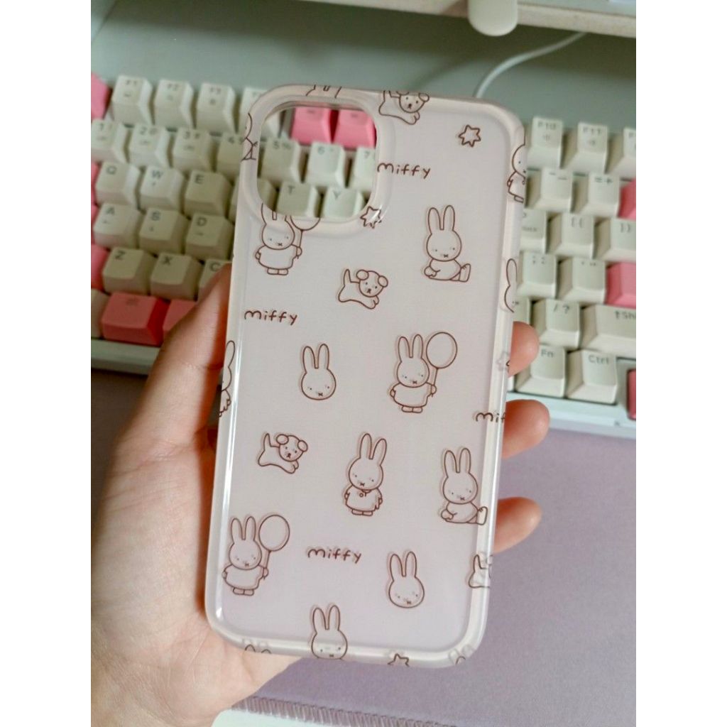 Case iphone 13 soft pink miffy bunny