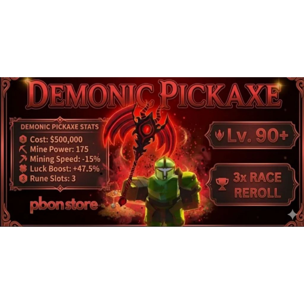 Akun The Forge Demonic Pickaxe Starter