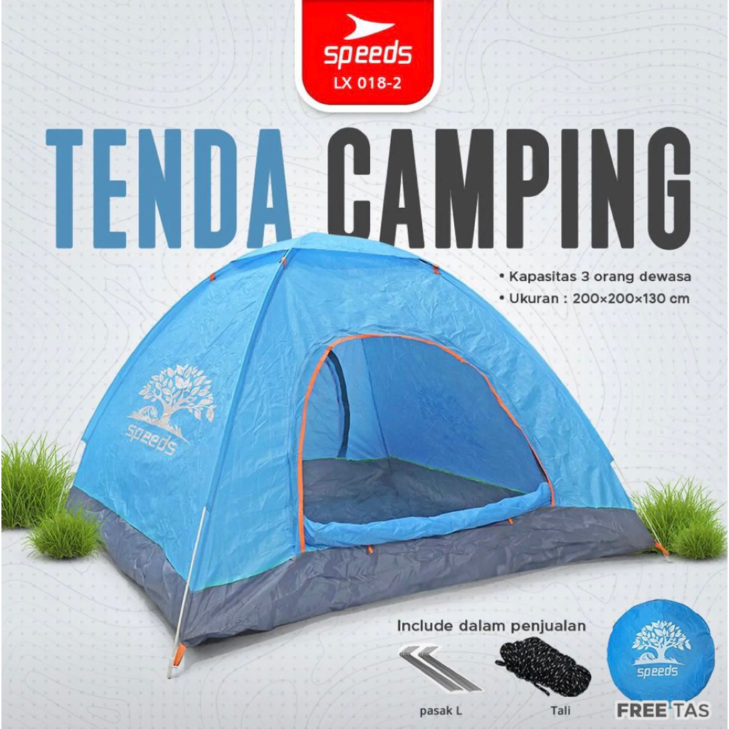 SPEEDS TENDA CAMPING 018-2 dome 2-3 ORANG || tenda camping speeds 018-2 tenda camping hiking