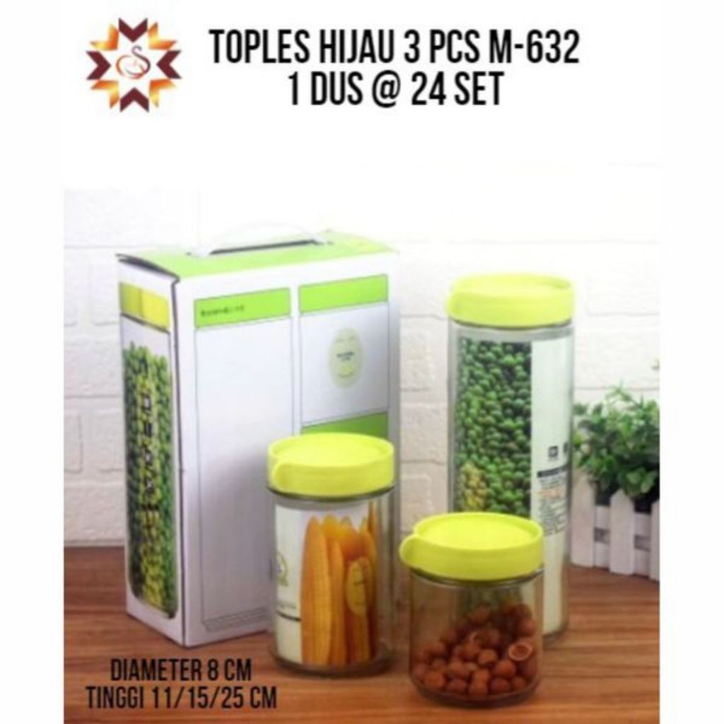Toples Set Kaca Canister