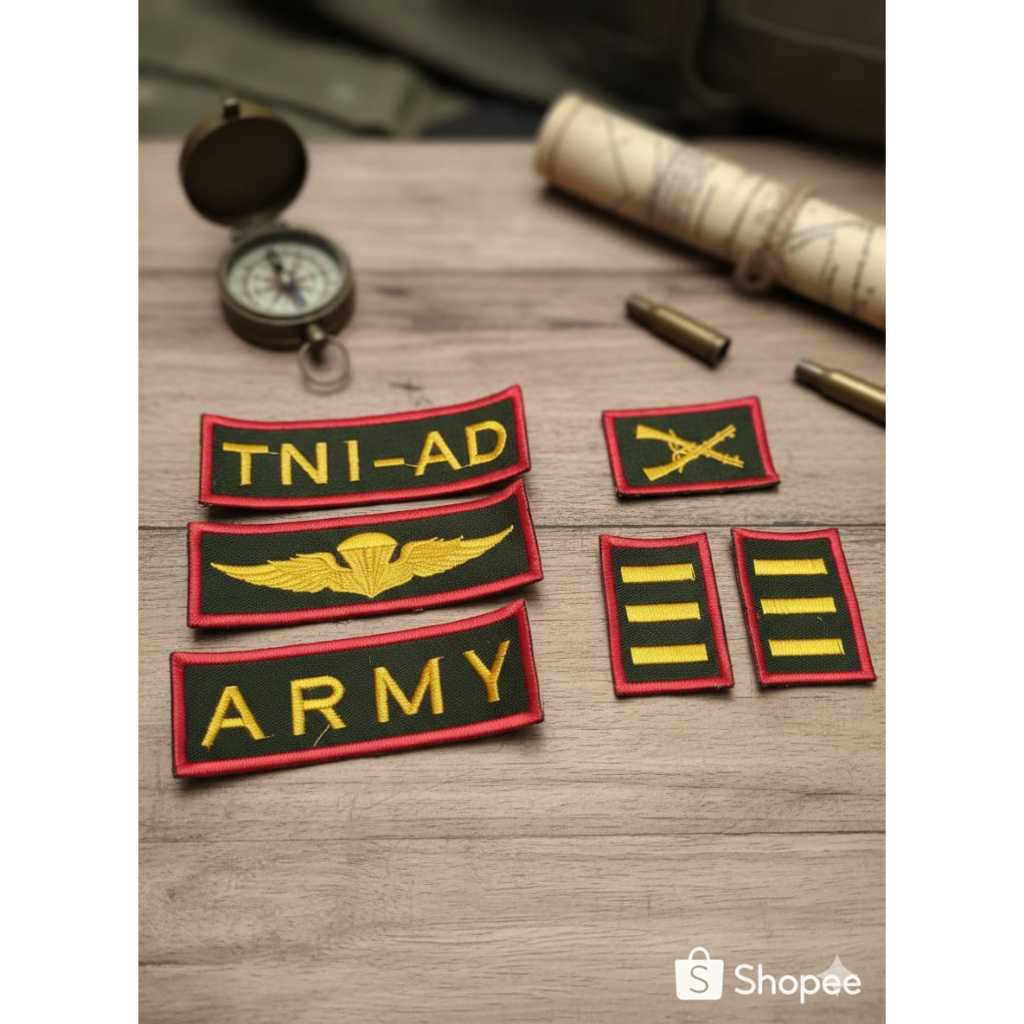 Bordir atribut TNI AD set