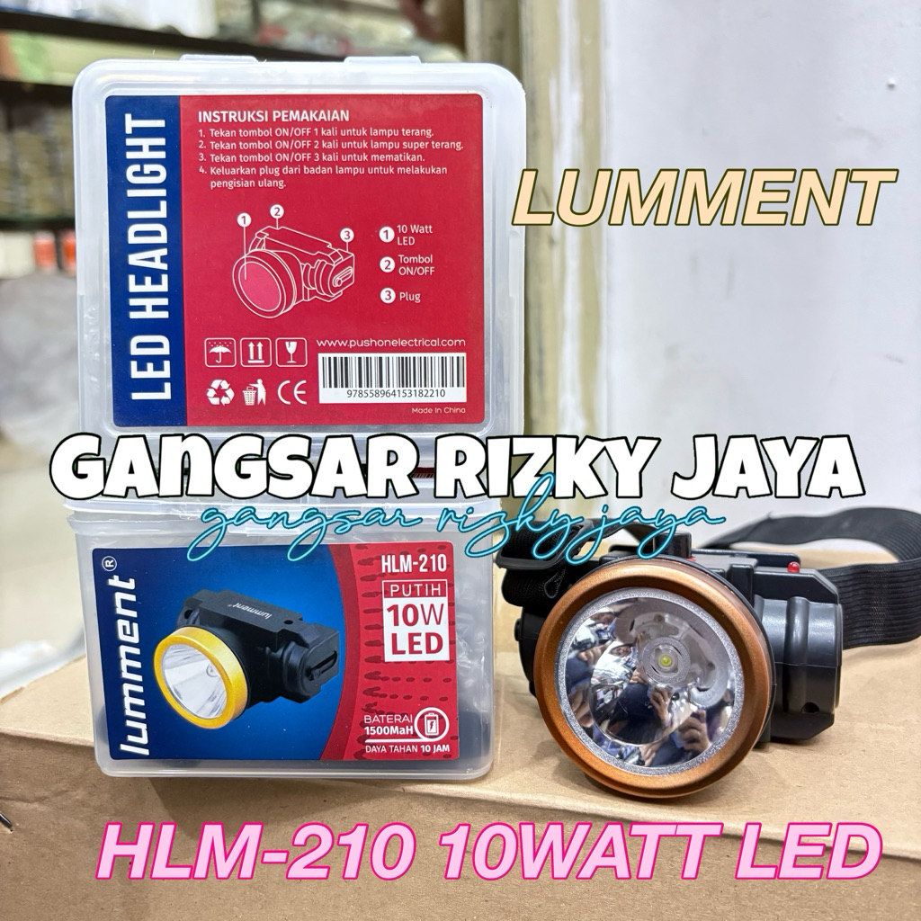 senter kepala LUMMENT LED H 210 10watt / lampu senter / senter kepala memancing / LED HEADLIGHT / se