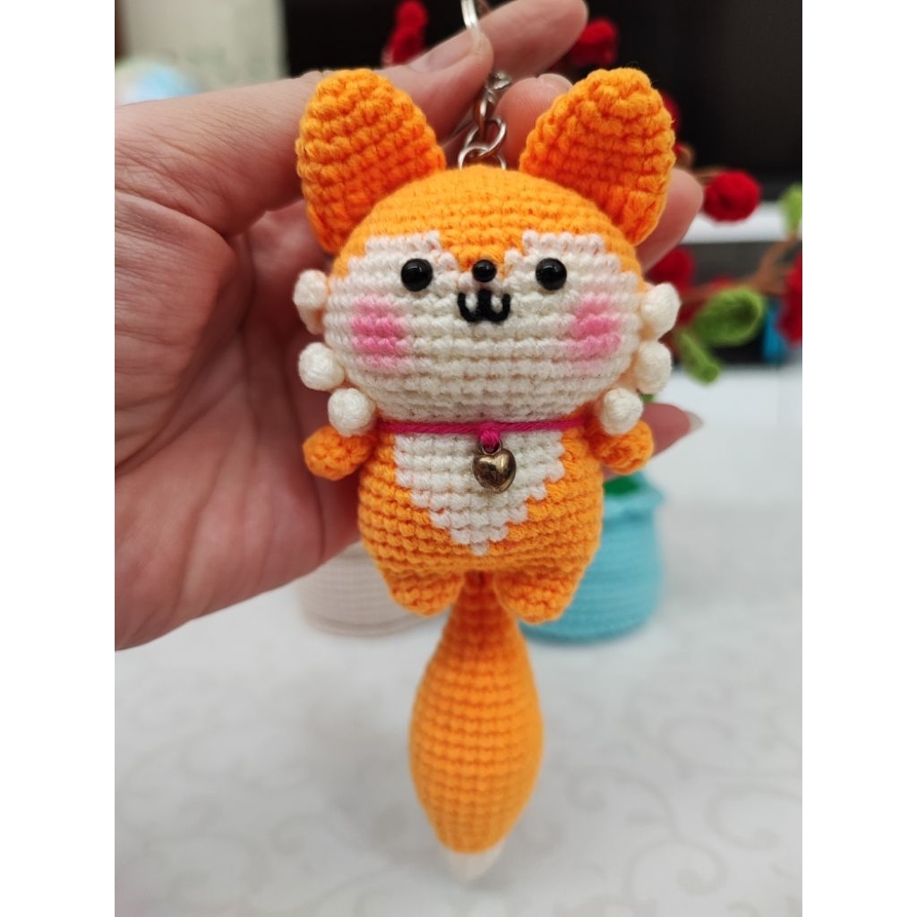 Cute fox amigurumi Keychain