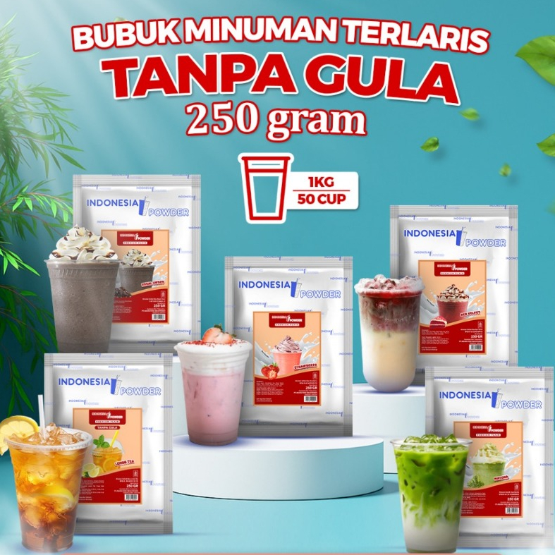 [SERIES] Bubuk Minuman Non Gula Aneka Rasa 250 Gram Tanpa Gula Halal BPOM IPP Plain Omura Powder