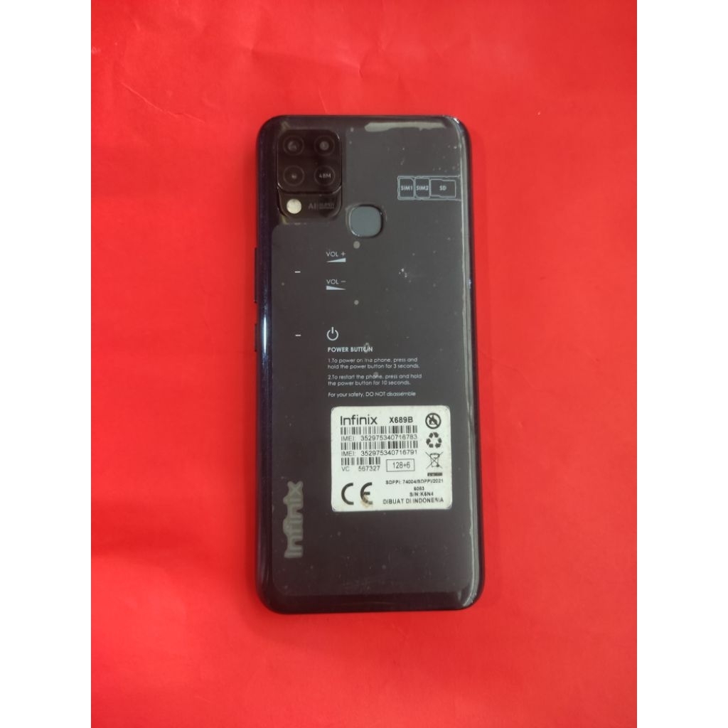 infinix hot 10s Ram 6Gb/128gb original baterai badak 6000mAH