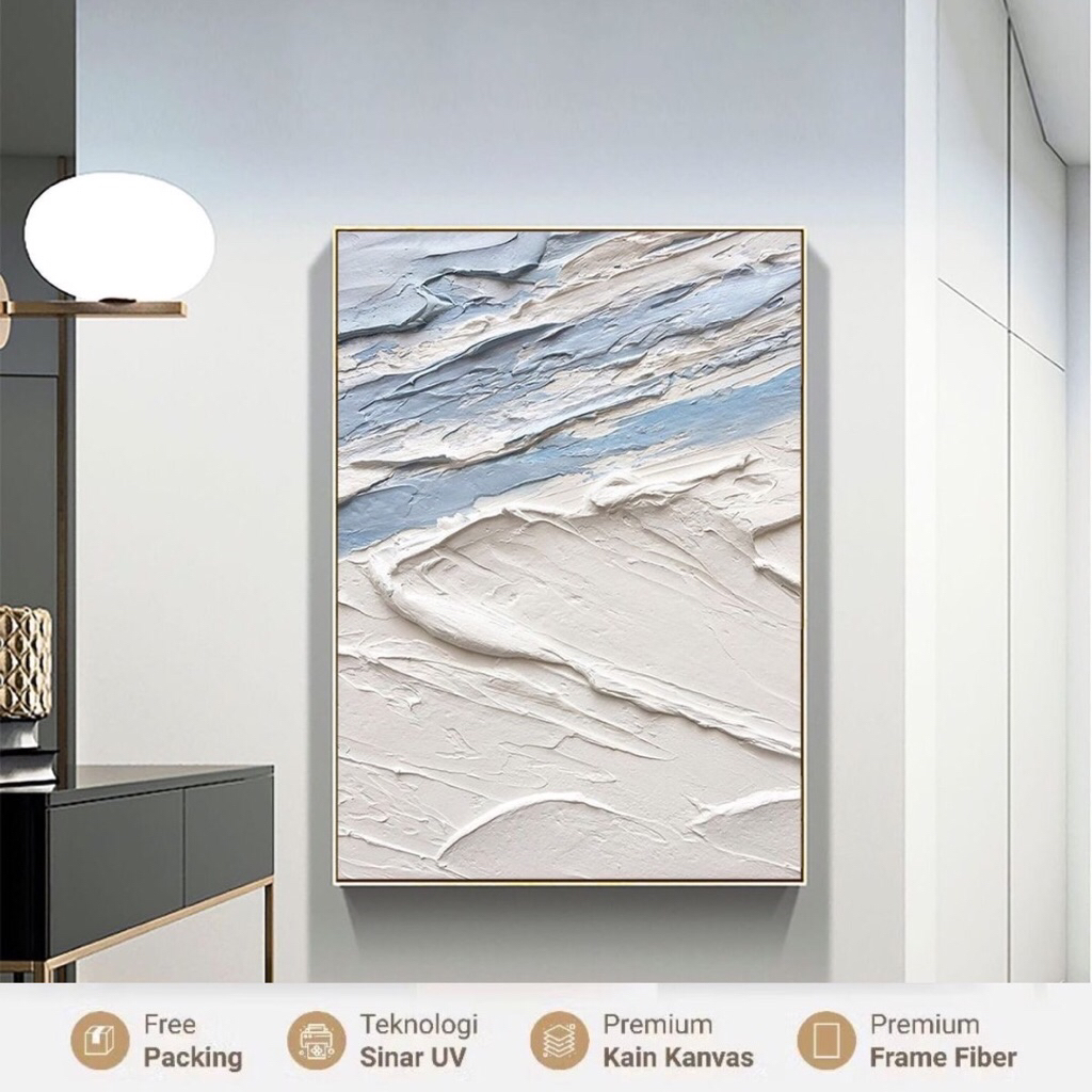 Lukisan Dinding Abstrak Minimalis | Lukisan Dinding 3D Modern | Hiasan Dinding Berwarna Soft