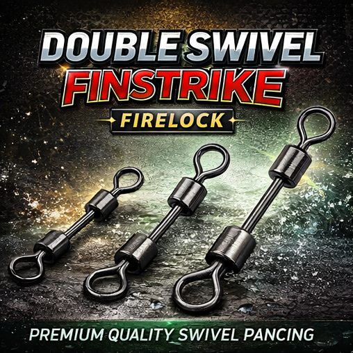 Double Swivel Finstrike Firelock Long Black Cooper Kili-kili Pancing Panjang Anti Gigi Tajam Lead Sh