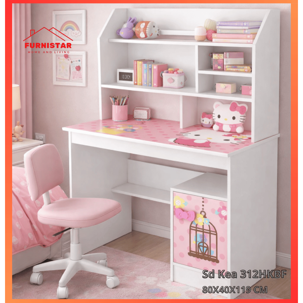 MEJA BELAJAR ANAK KARAKTER LEMARI BUKU PANEL KEA 312