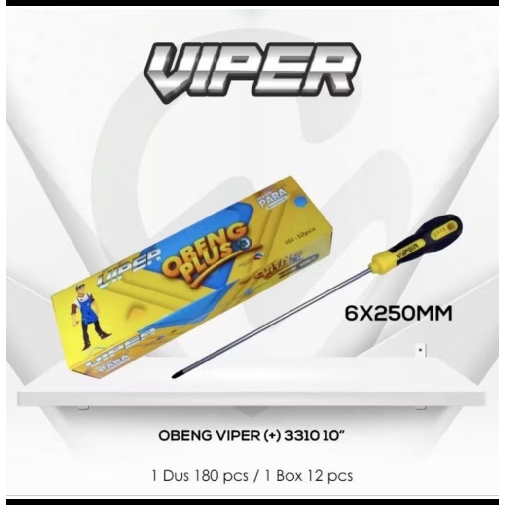Obeng Plus Gagang Besar Panjang 10" VIPER